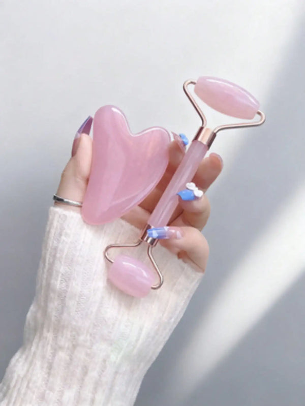 Rose Quartz Roller & Gua Sha Set